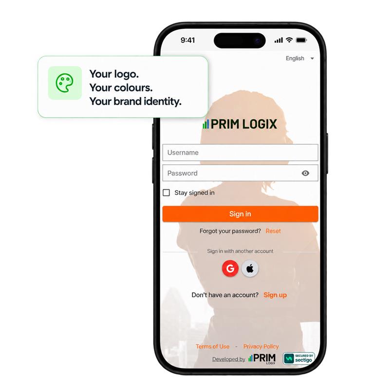 PRIM white-label mobile app: your logo, your colours, your brand