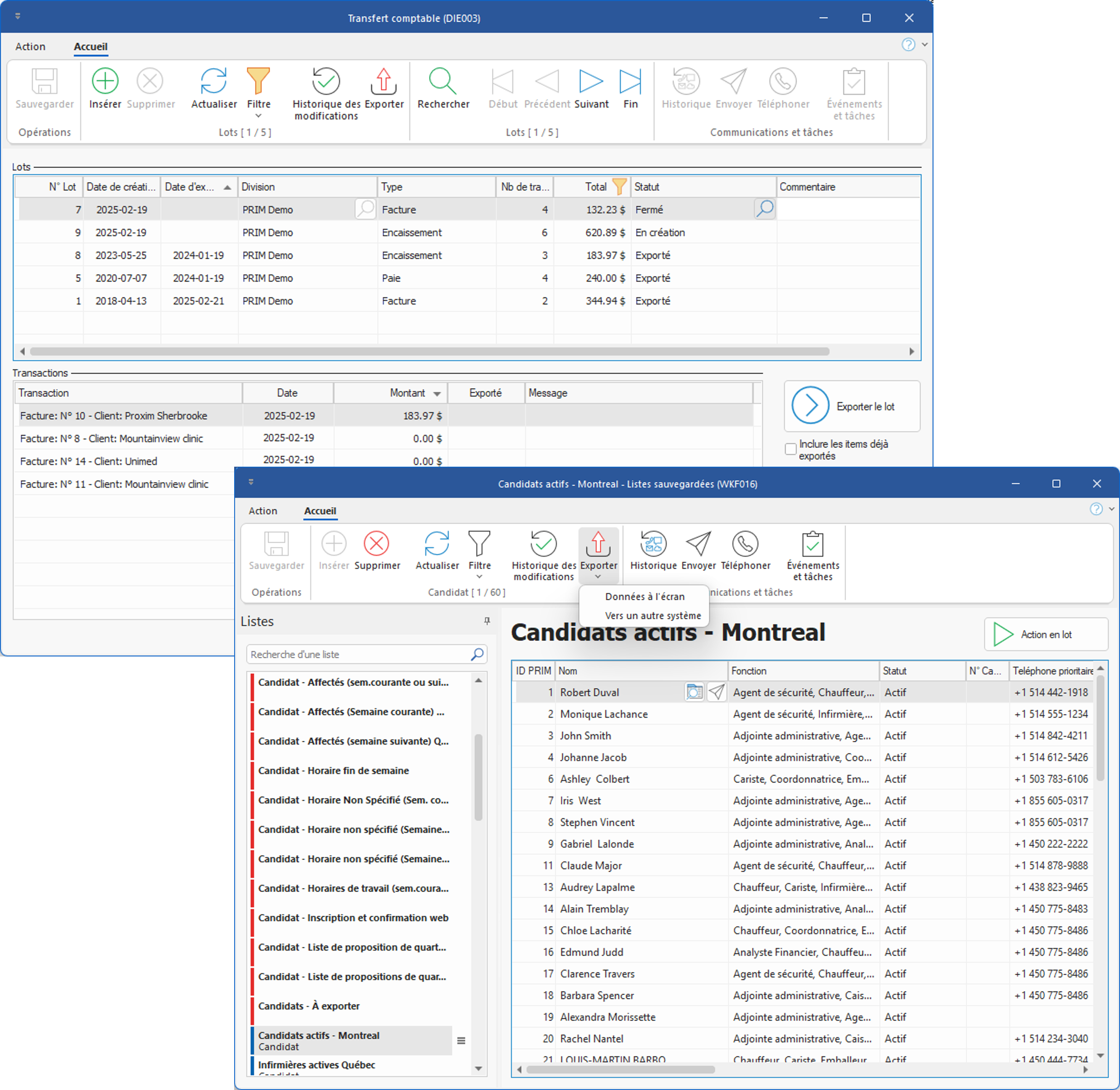 Capture d’écran — VMS (API et intégrations)